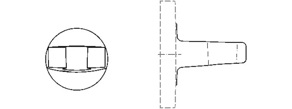 Wandhalter für Handbrause von Ideal Standard, aus Chrom mit einem runden und einem T-förmigen Element, skizzenhaft dargestellt in Seiten- und Draufsicht.